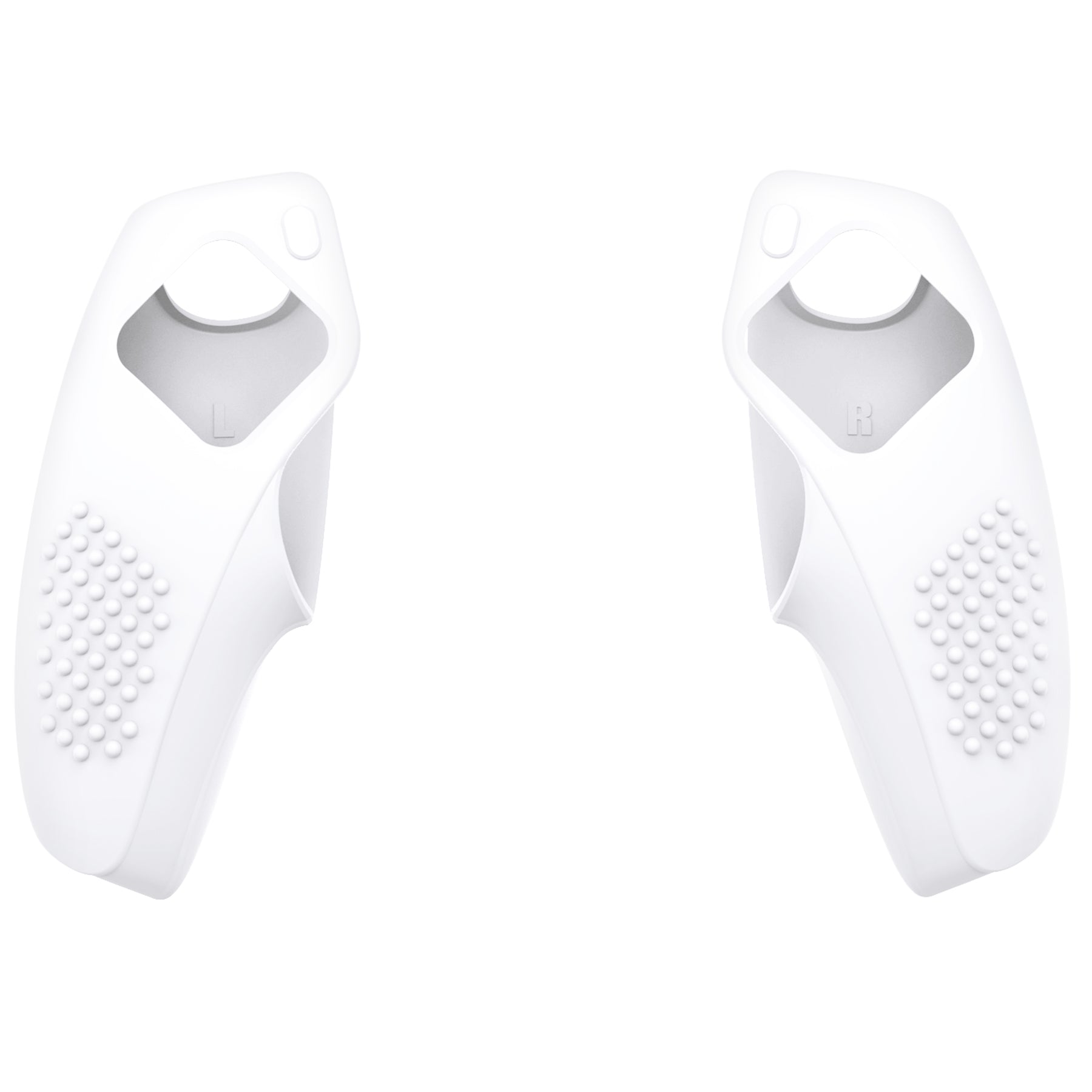 PlayVital 3D Studded Edition Anti-Slip Silicone Cover Skin with Thumb Grip Caps for PS5 Wireless Controller, Compatible with Charging Station - White PlayVital