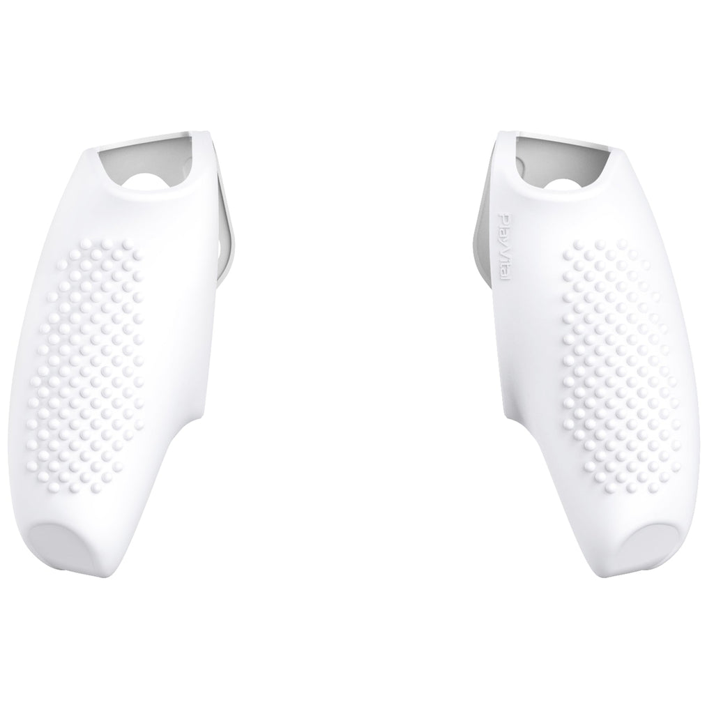 PlayVital 3D Studded Edition Anti-Slip Silicone Cover Skin with Thumb Grip Caps for PS5 Wireless Controller, Compatible with Charging Station - White PlayVital