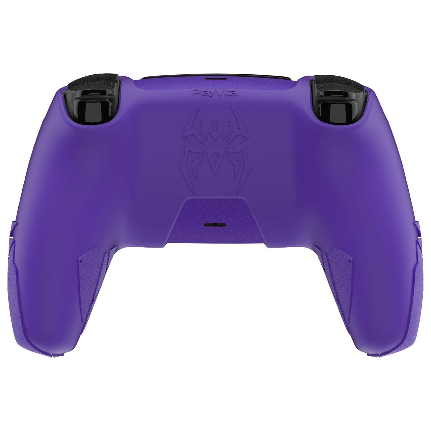 PlayVital Cyber Spider Design Silicone Case for PS5 Controller with 2 Thumb Grips and 6 Sticker, Compatible with Charging Dock - Purple & Green PlayVital