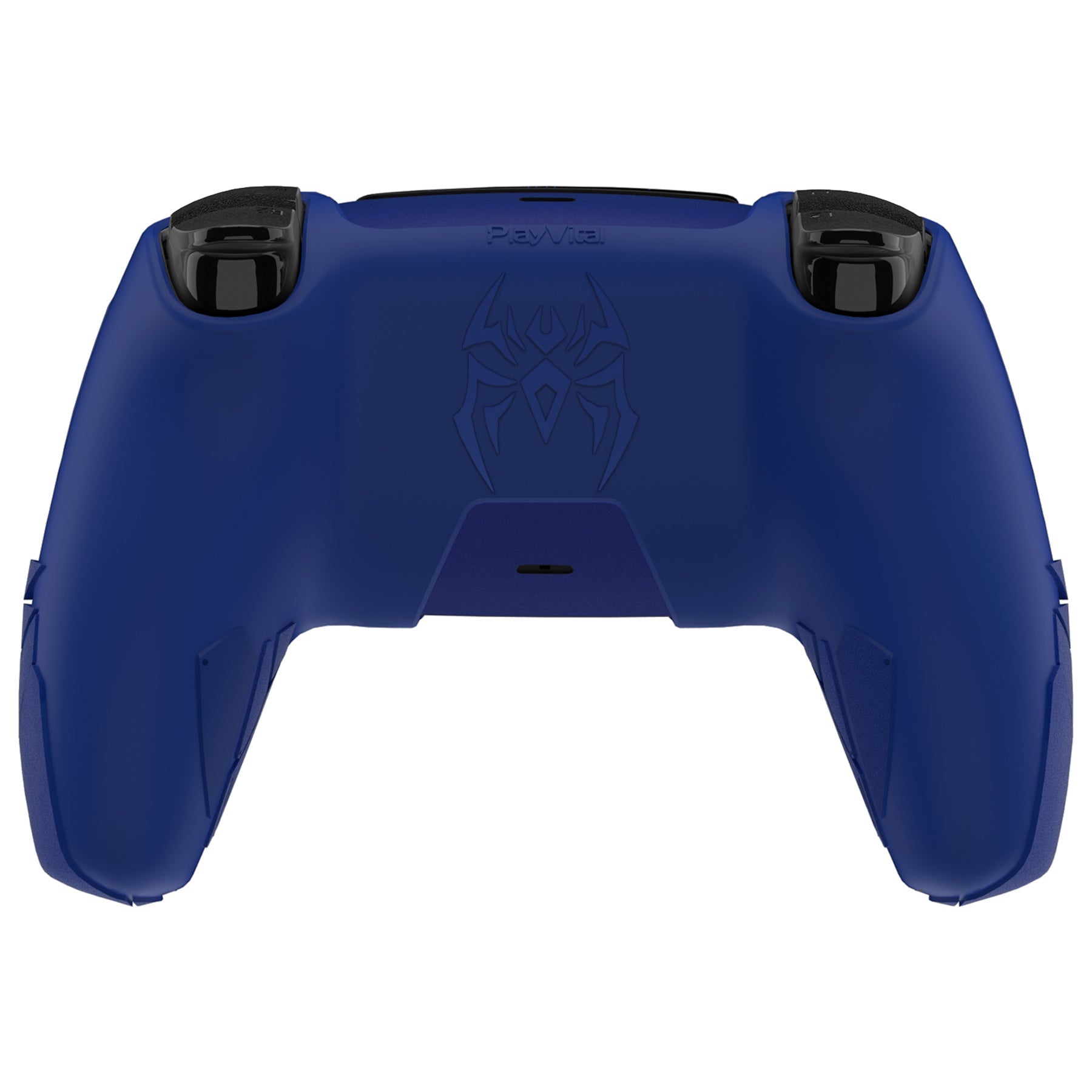PlayVital Cyber Spider Design Silicone Case for PS5 Controller with 2 Thumb Grips and 6 Sticker, Compatible with Charging Dock - Red & Blue PlayVital