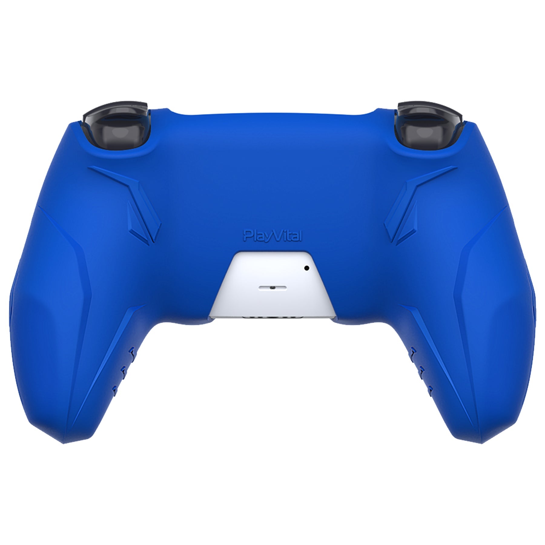 PlayVital Futuristic CyberMech Design Silicone Grip Skin with Thumb Grips for PS5 Wireless Controller, Compatible with PS5 Official Charging Dock - Blue PlayVital