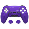 PlayVital Futuristic CyberMech Design Silicone Grip Skin with Thumb Grips for PS5 Wireless Controller, Compatible with PS5 Official Charging Dock - Purple PlayVital
