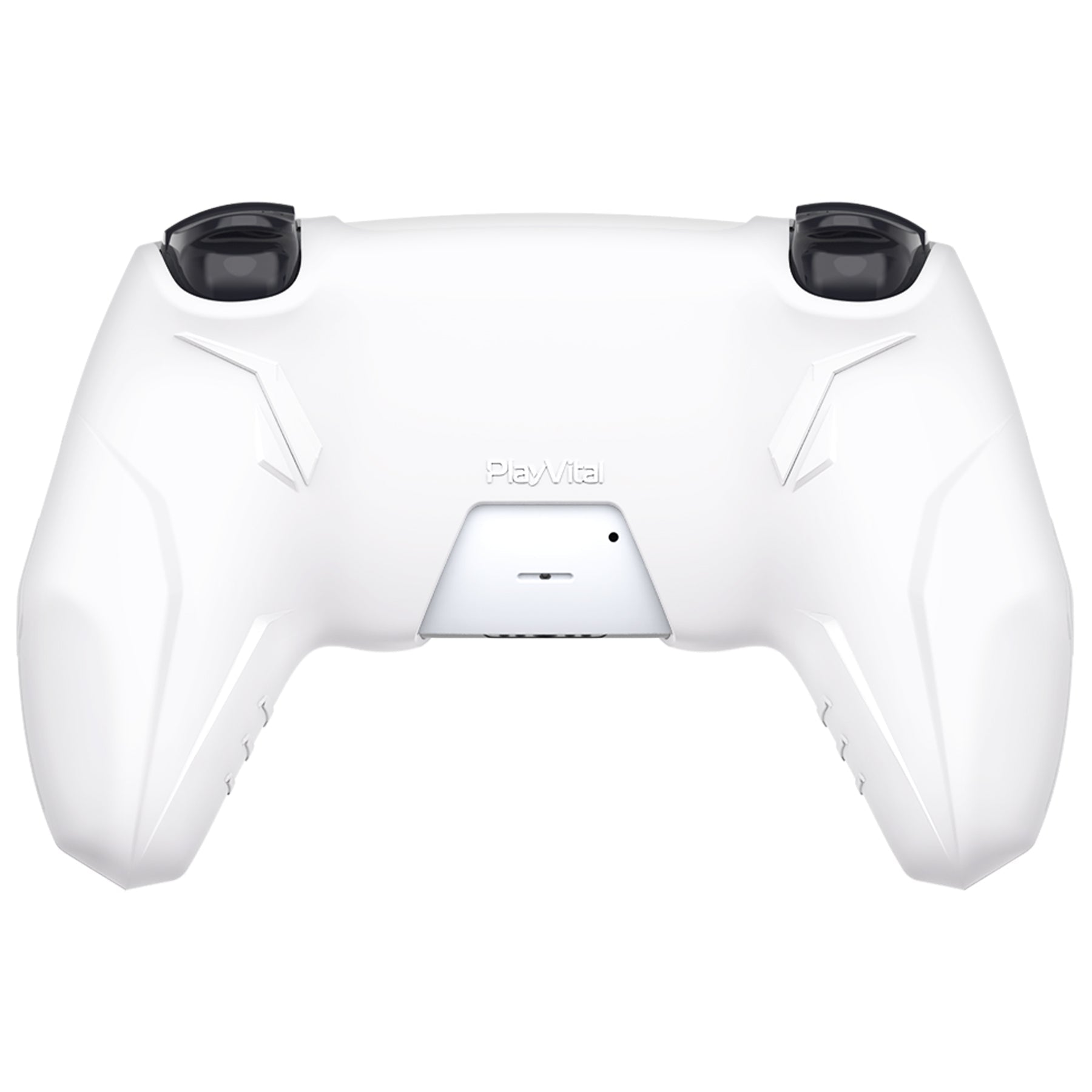 PlayVital Futuristic CyberMech Design Silicone Grip Skin with Thumb Grips for PS5 Wireless Controller, Compatible with PS5 Official Charging Dock - White PlayVital