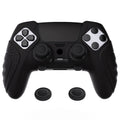 PlayVital Guardian Edition Anti-Slip Ergonomic Silicone Cover Case with Thumb Grip Caps for PS5 Edge Controller - Black PlayVital