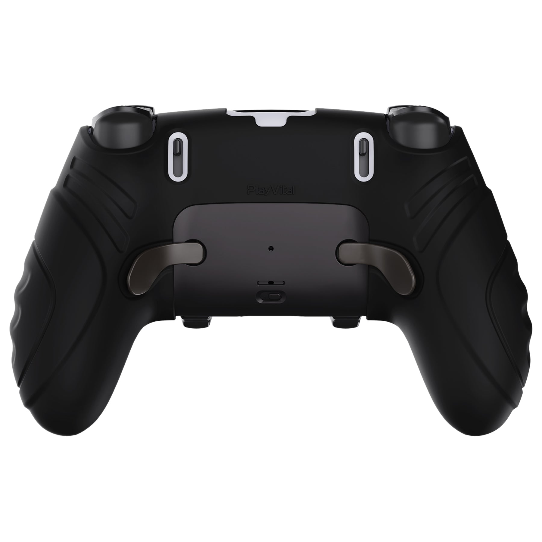 PlayVital Guardian Edition Anti-Slip Ergonomic Silicone Cover Case with Thumb Grip Caps for PS5 Edge Controller - Black PlayVital