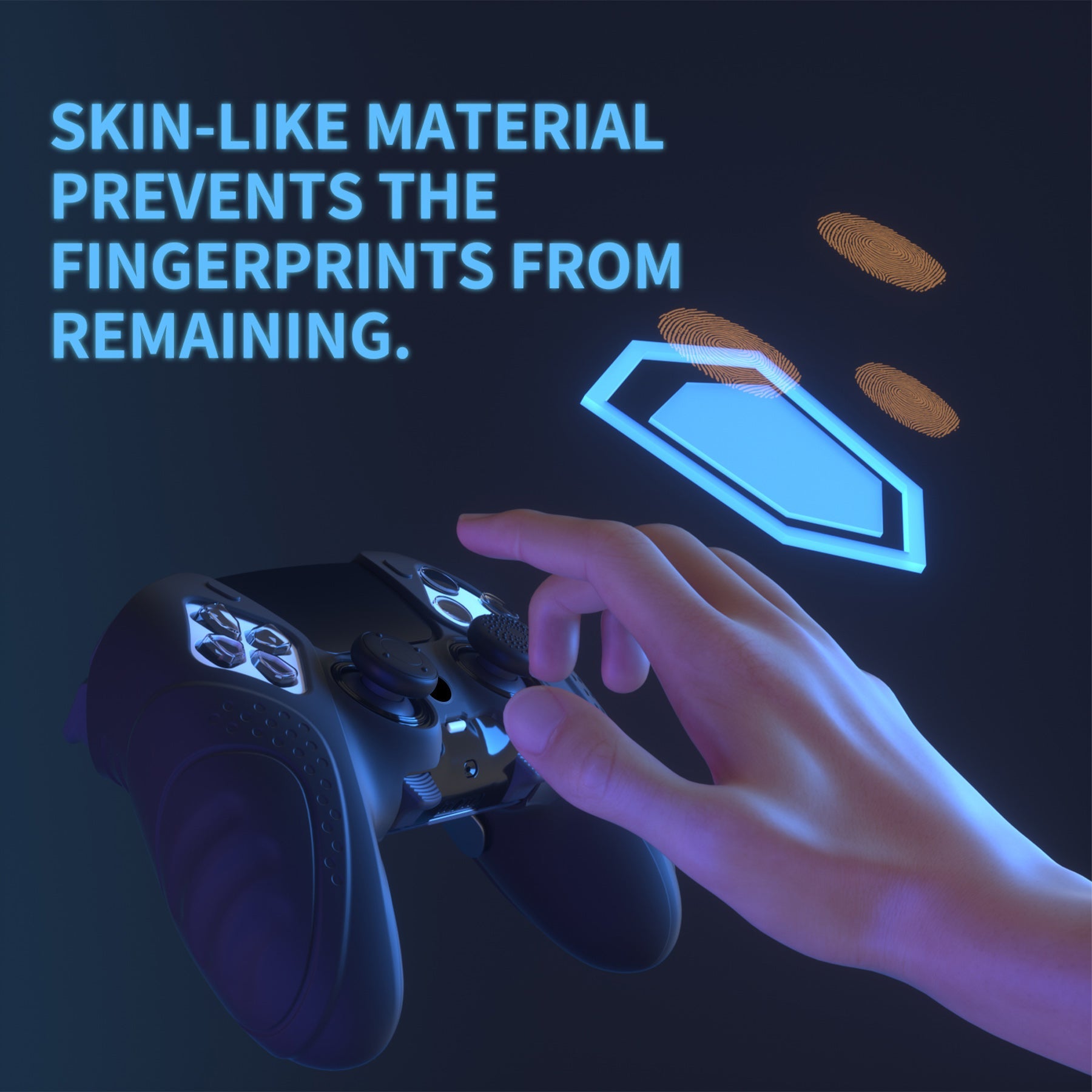 PlayVital Guardian Edition Anti-Slip Ergonomic Silicone Cover Case with Thumb Grip Caps for PS5 Edge Controller - Black PlayVital