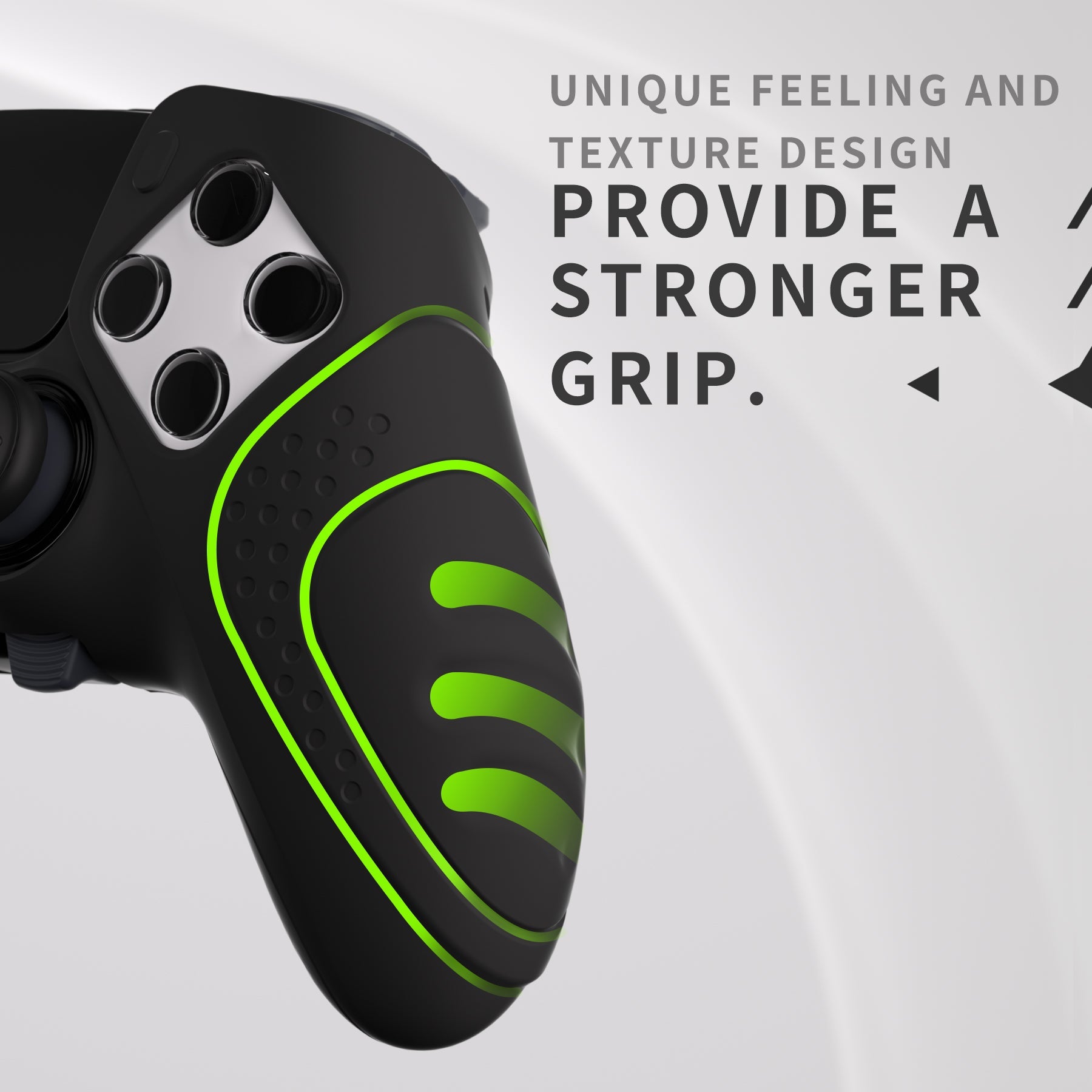 PlayVital Guardian Edition Anti-Slip Ergonomic Silicone Cover Case with Thumb Grip Caps for PS5 Edge Controller - Black PlayVital