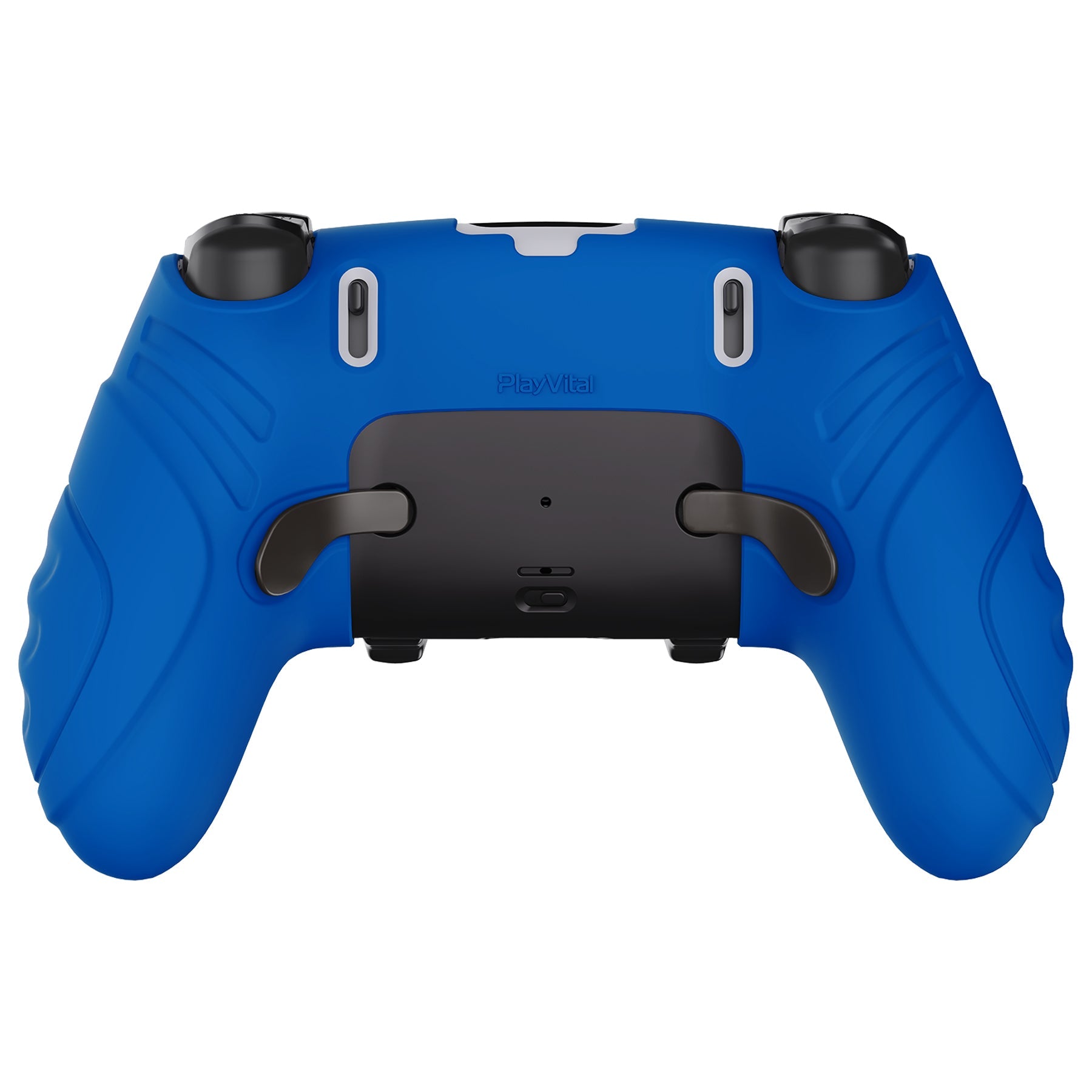 PlayVital Guardian Edition Anti-Slip Ergonomic Silicone Cover Case with Thumb Grip Caps for PS5 Edge Controller - Blue PlayVital