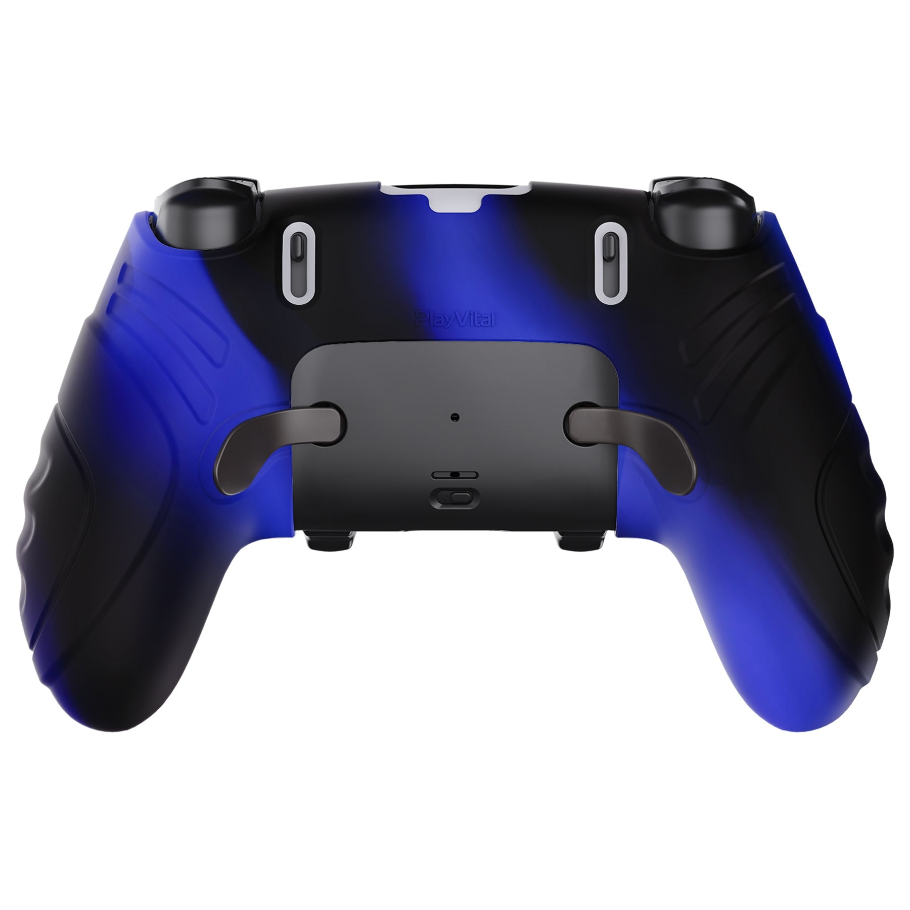PlayVital Guardian Edition Anti-Slip Ergonomic Silicone Cover Case with Thumb Grip Caps for PS5 Edge Controller - Blue & Black PlayVital