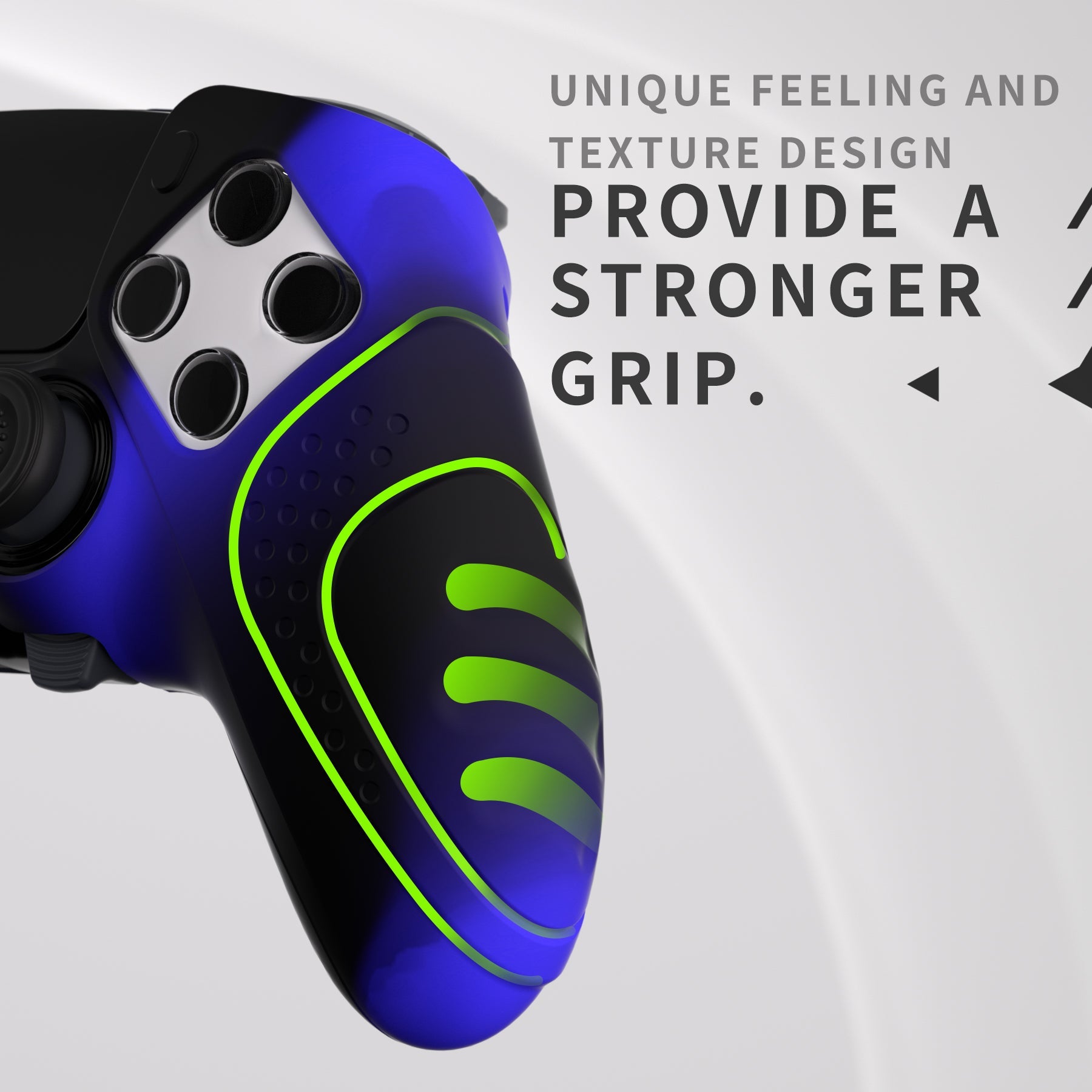 PlayVital Guardian Edition Anti-Slip Ergonomic Silicone Cover Case with Thumb Grip Caps for PS5 Edge Controller - Blue & Black PlayVital