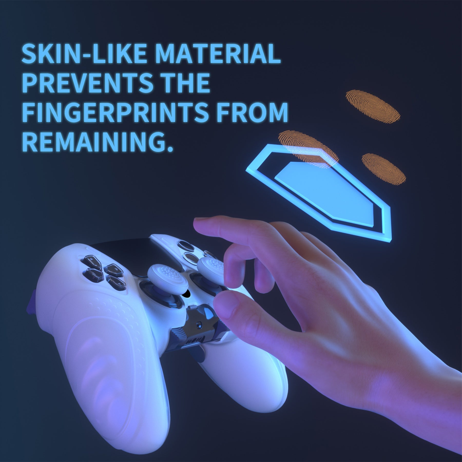 PlayVital Guardian Edition Anti-Slip Ergonomic Silicone Cover Case with Thumb Grip Caps for PS5 Edge Controller - Clear White PlayVital