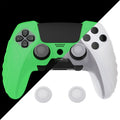 PlayVital Guardian Edition Anti-Slip Ergonomic Silicone Cover Case with Thumb Grip Caps for PS5 Edge Controller - Glow in Dark - Green PlayVital