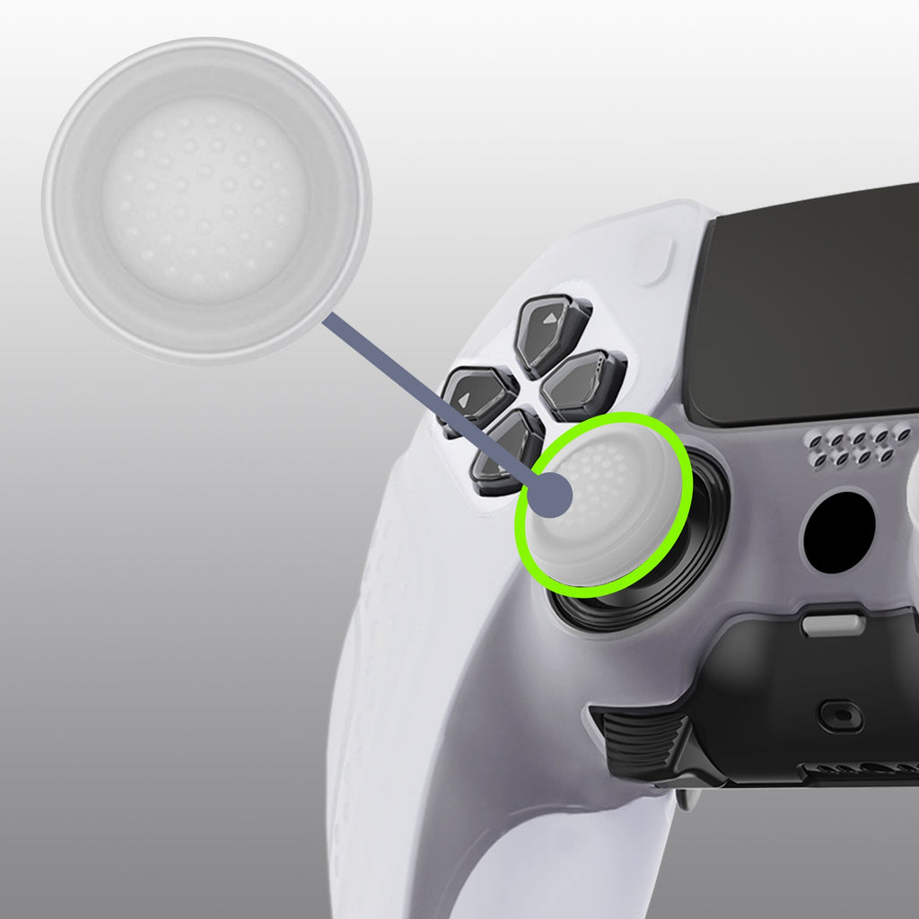 PlayVital Guardian Edition Anti-Slip Ergonomic Silicone Cover Case with Thumb Grip Caps for PS5 Edge Controller - Glow in Dark - Green PlayVital