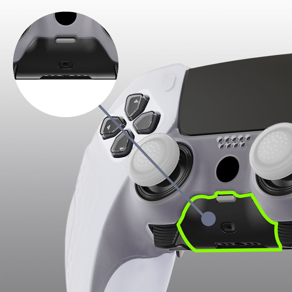 PlayVital Guardian Edition Anti-Slip Ergonomic Silicone Cover Case with Thumb Grip Caps for PS5 Edge Controller - Glow in Dark - Green PlayVital