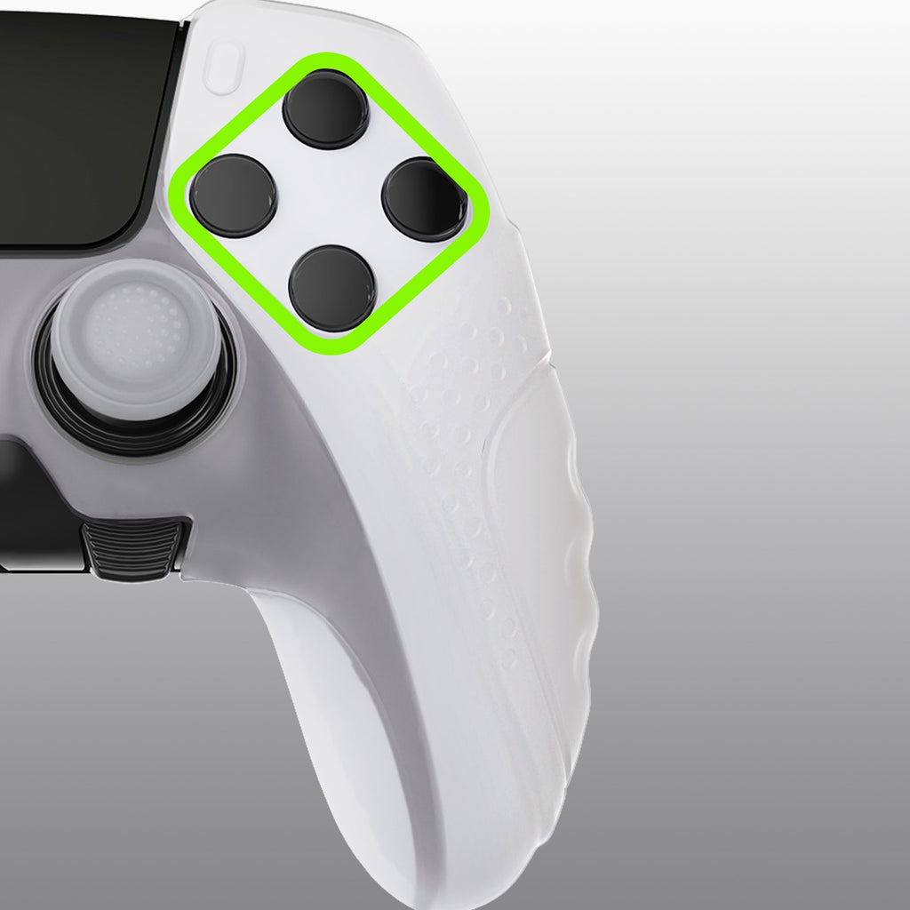 PlayVital Guardian Edition Anti-Slip Ergonomic Silicone Cover Case with Thumb Grip Caps for PS5 Edge Controller - Glow in Dark - Green PlayVital