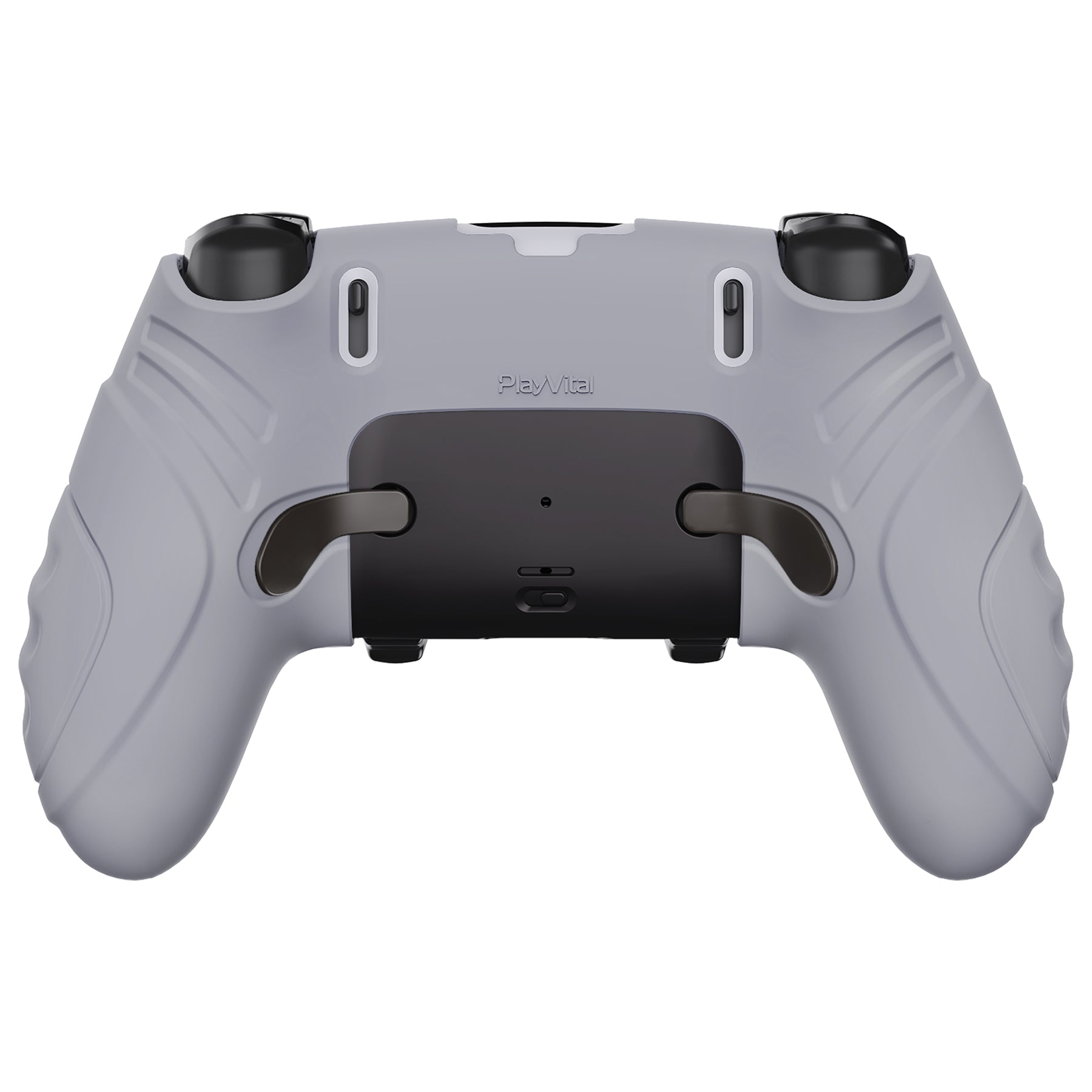 PlayVital Guardian Edition Anti-Slip Ergonomic Silicone Cover Case with Thumb Grip Caps for PS5 Edge Controller - Metallic Gray PlayVital