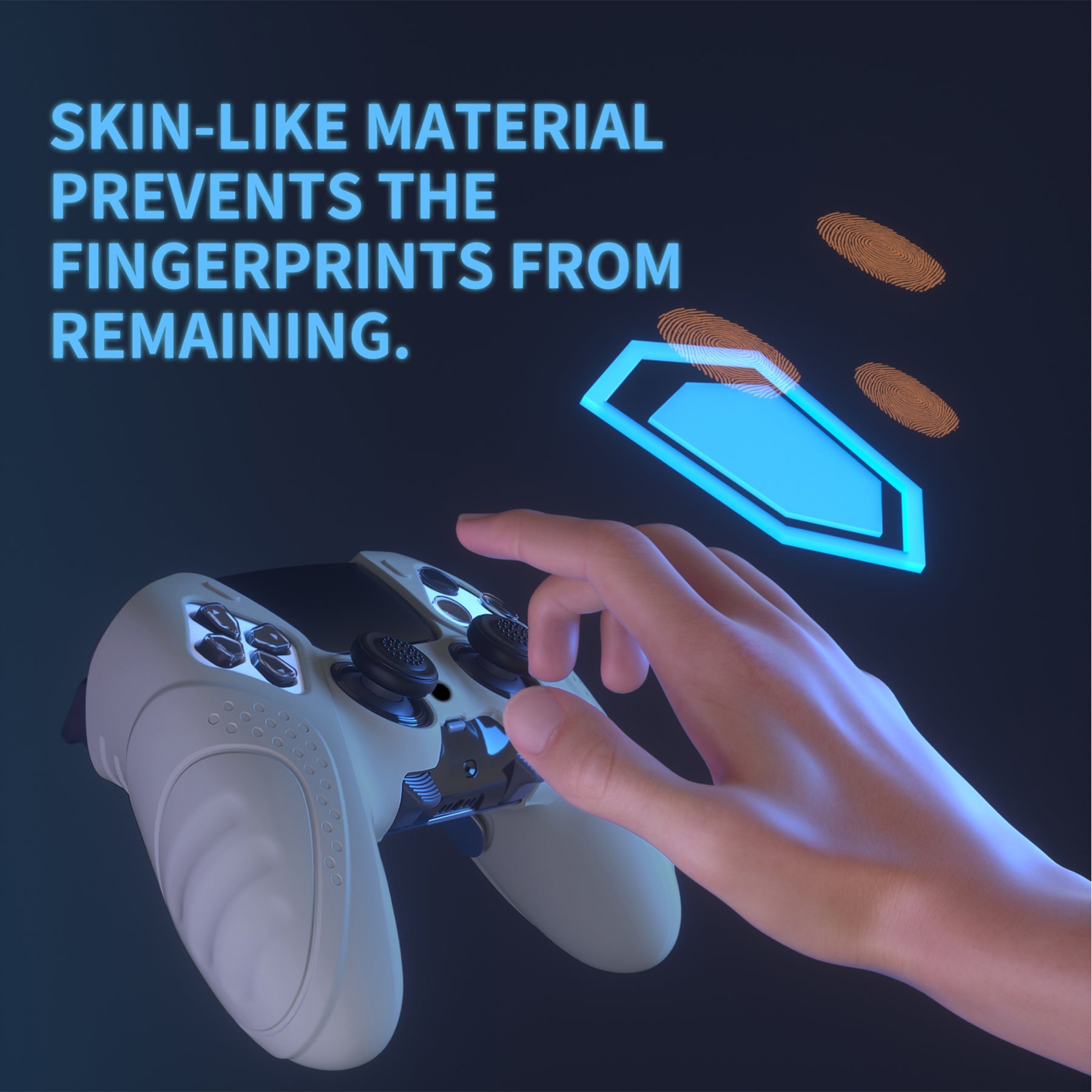 PlayVital Guardian Edition Anti-Slip Ergonomic Silicone Cover Case with Thumb Grip Caps for PS5 Edge Controller - Metallic Gray PlayVital