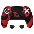 PlayVital Guardian Edition Anti-Slip Ergonomic Silicone Cover Case with Thumb Grip Caps for PS5 Edge Controller - Red & Black PlayVital