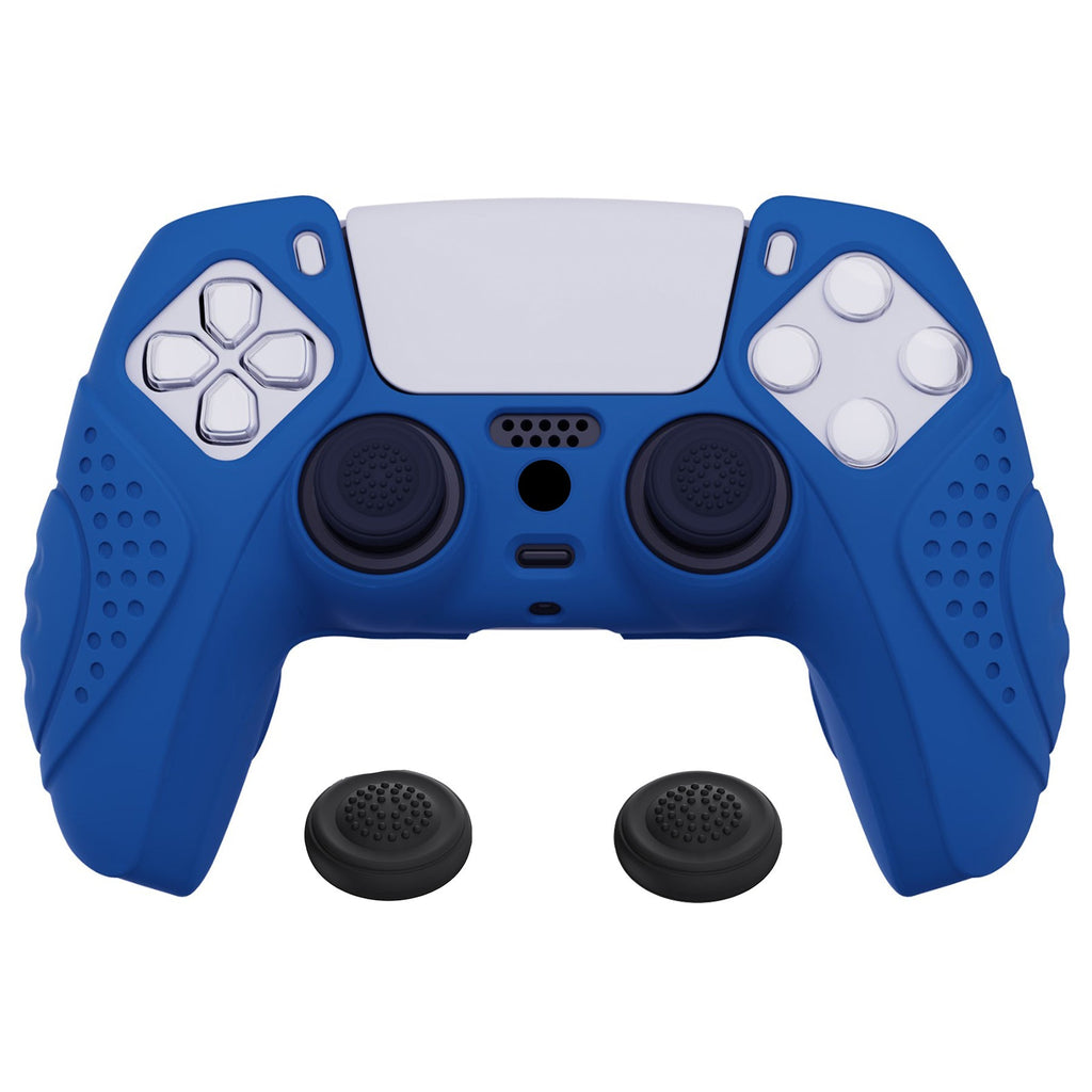 PlayVital Guardian Edition Anti-Slip Silicone Cover Skin with Thumb Grip Caps for PS5 Wireless Controller - Blue PlayVital