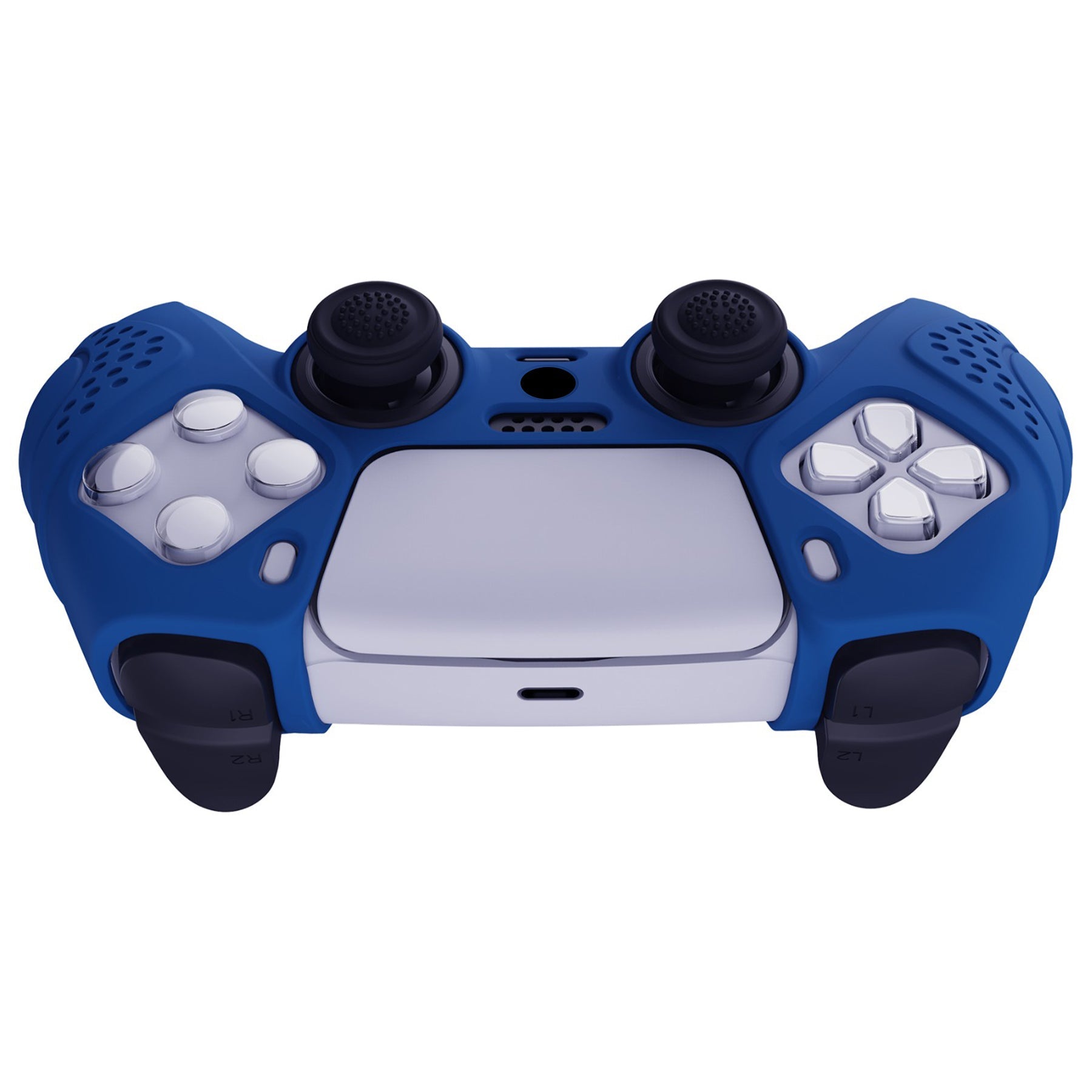 PlayVital Guardian Edition Anti-Slip Silicone Cover Skin with Thumb Grip Caps for PS5 Wireless Controller - Blue PlayVital