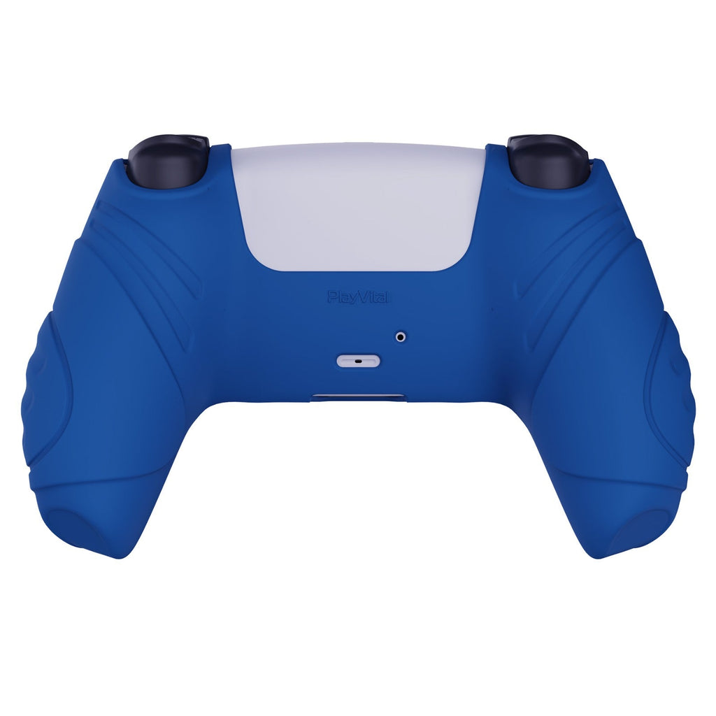 PlayVital Guardian Edition Anti-Slip Silicone Cover Skin with Thumb Grip Caps for PS5 Wireless Controller - Blue PlayVital
