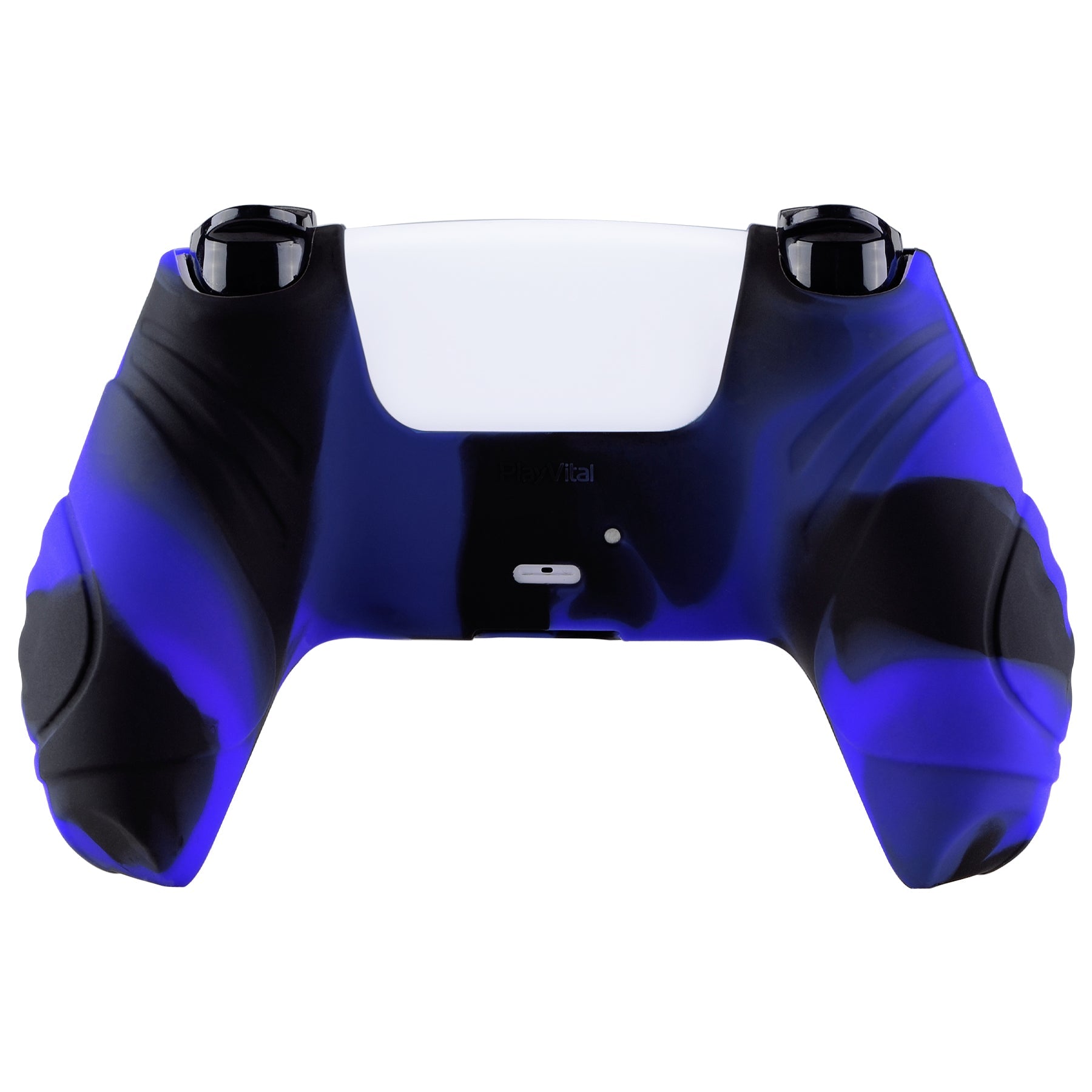 PlayVital Guardian Edition Anti-Slip Silicone Cover Skin with Thumb Grip Caps for PS5 Wireless Controller - Blue & Black PlayVital