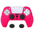 PlayVital Guardian Edition Anti-Slip Silicone Cover Skin with Thumb Grip Caps for PS5 Wireless Controller - Bright Pink PlayVital