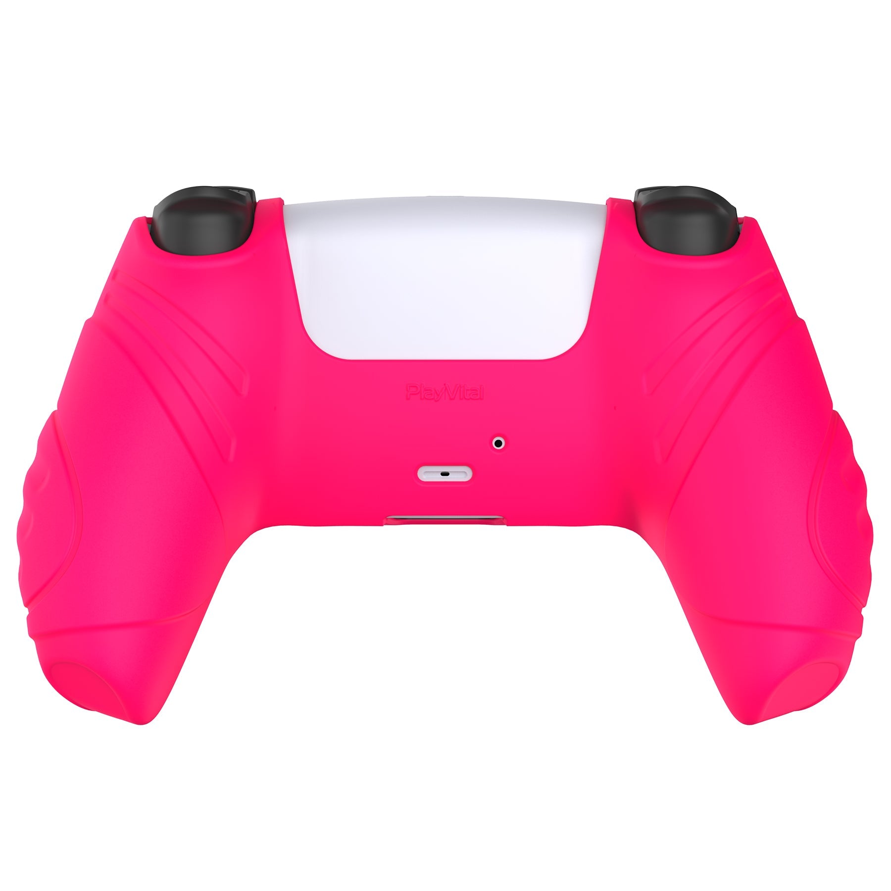 PlayVital Guardian Edition Anti-Slip Silicone Cover Skin with Thumb Grip Caps for PS5 Wireless Controller - Bright Pink PlayVital