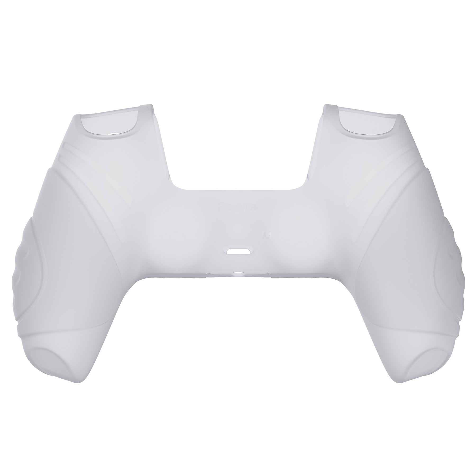 PlayVital Guardian Edition Anti-Slip Silicone Cover Skin with Thumb Grip Caps for PS5 Wireless Controller - Clear White PlayVital