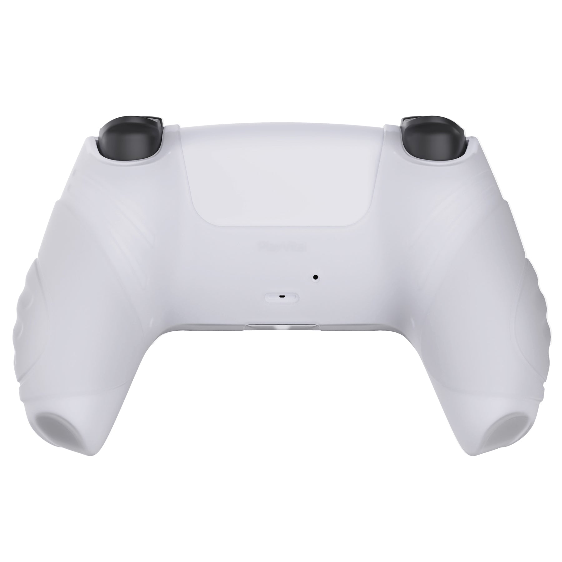 PlayVital Guardian Edition Anti-Slip Silicone Cover Skin with Thumb Grip Caps for PS5 Wireless Controller - Clear White PlayVital