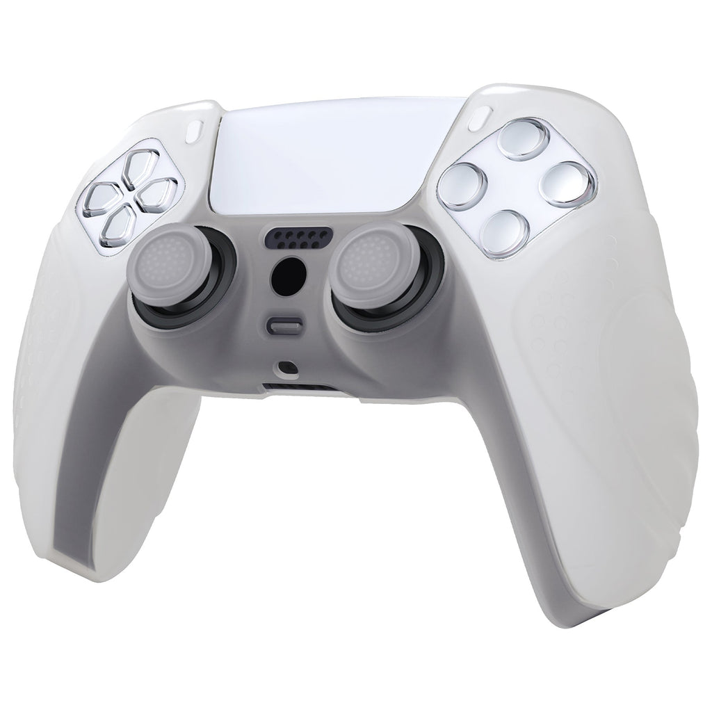 PlayVital Guardian Edition Anti-Slip Silicone Cover Skin with Thumb Grip Caps for PS5 Wireless Controller - Glow in Dark - Green PlayVital