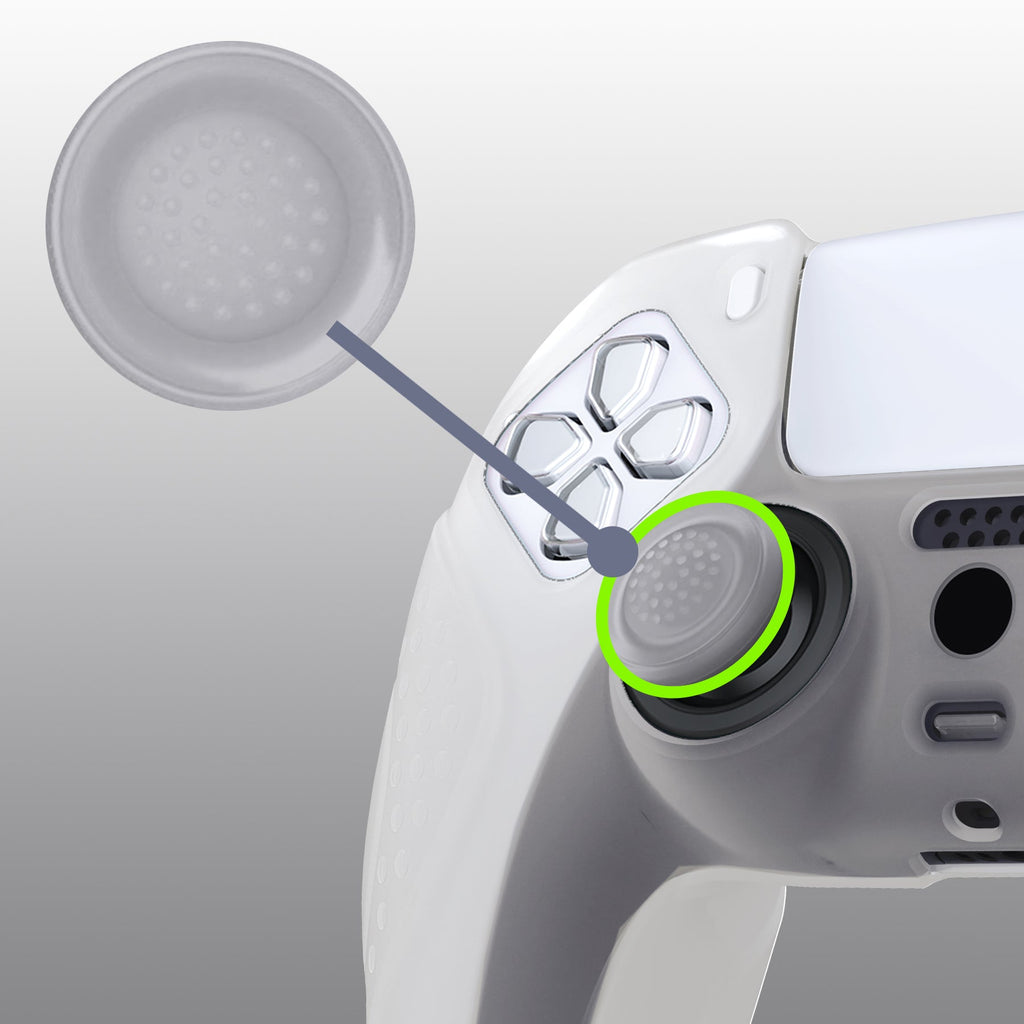 PlayVital Guardian Edition Anti-Slip Silicone Cover Skin with Thumb Grip Caps for PS5 Wireless Controller - Glow in Dark - Green PlayVital