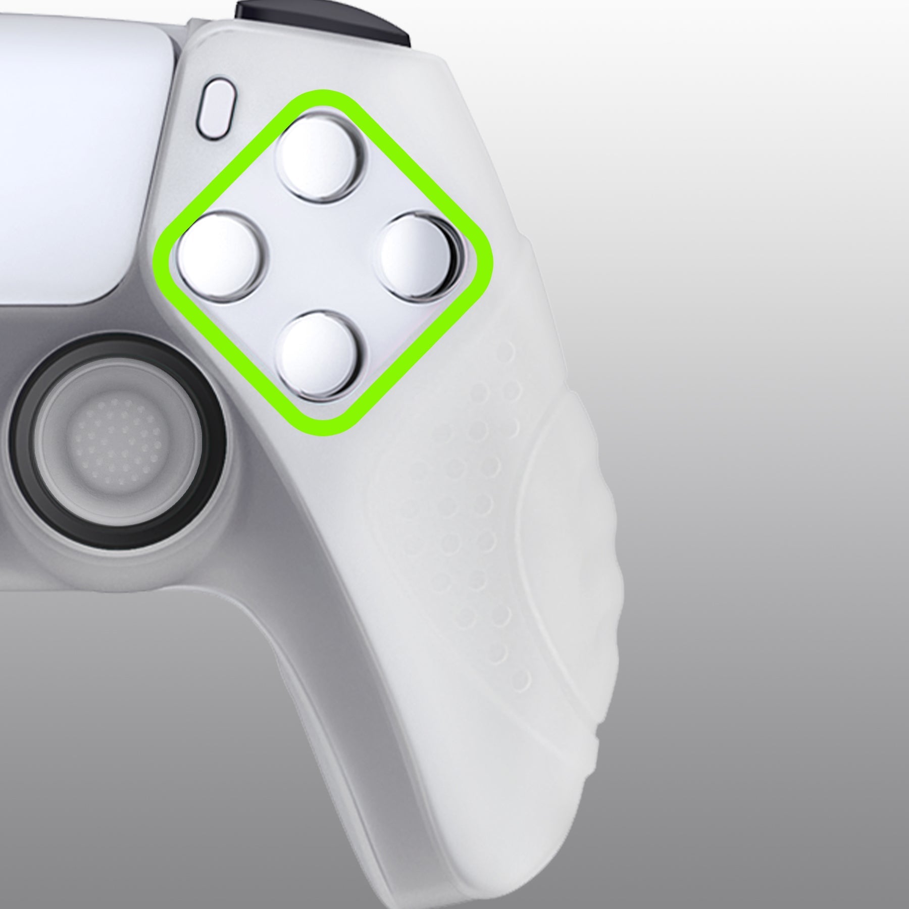 PlayVital Guardian Edition Anti-Slip Silicone Cover Skin with Thumb Grip Caps for PS5 Wireless Controller - Glow in Dark - Green PlayVital