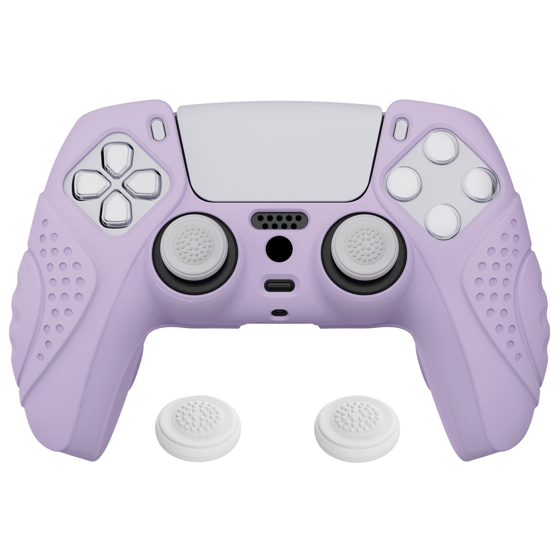 PlayVital Guardian Edition Anti-Slip Silicone Cover Skin with Thumb Grip Caps for PS5 Wireless Controller - Mauve Purple PlayVital