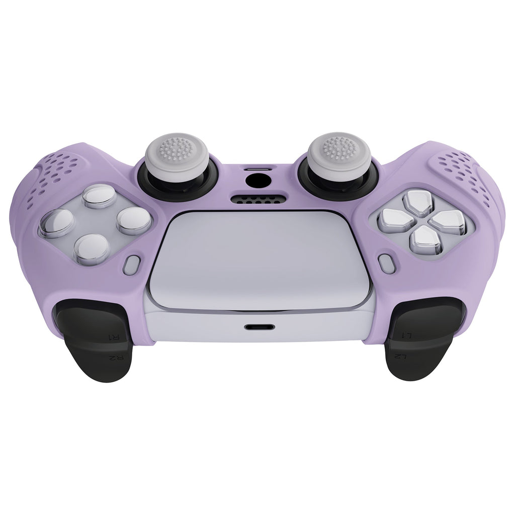PlayVital Guardian Edition Anti-Slip Silicone Cover Skin with Thumb Grip Caps for PS5 Wireless Controller - Mauve Purple PlayVital