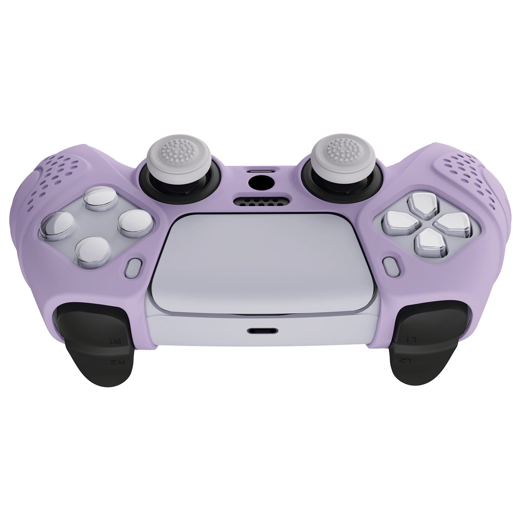 PlayVital Guardian Edition Anti-Slip Silicone Cover Skin with Thumb Grip Caps for PS5 Wireless Controller - Mauve Purple PlayVital