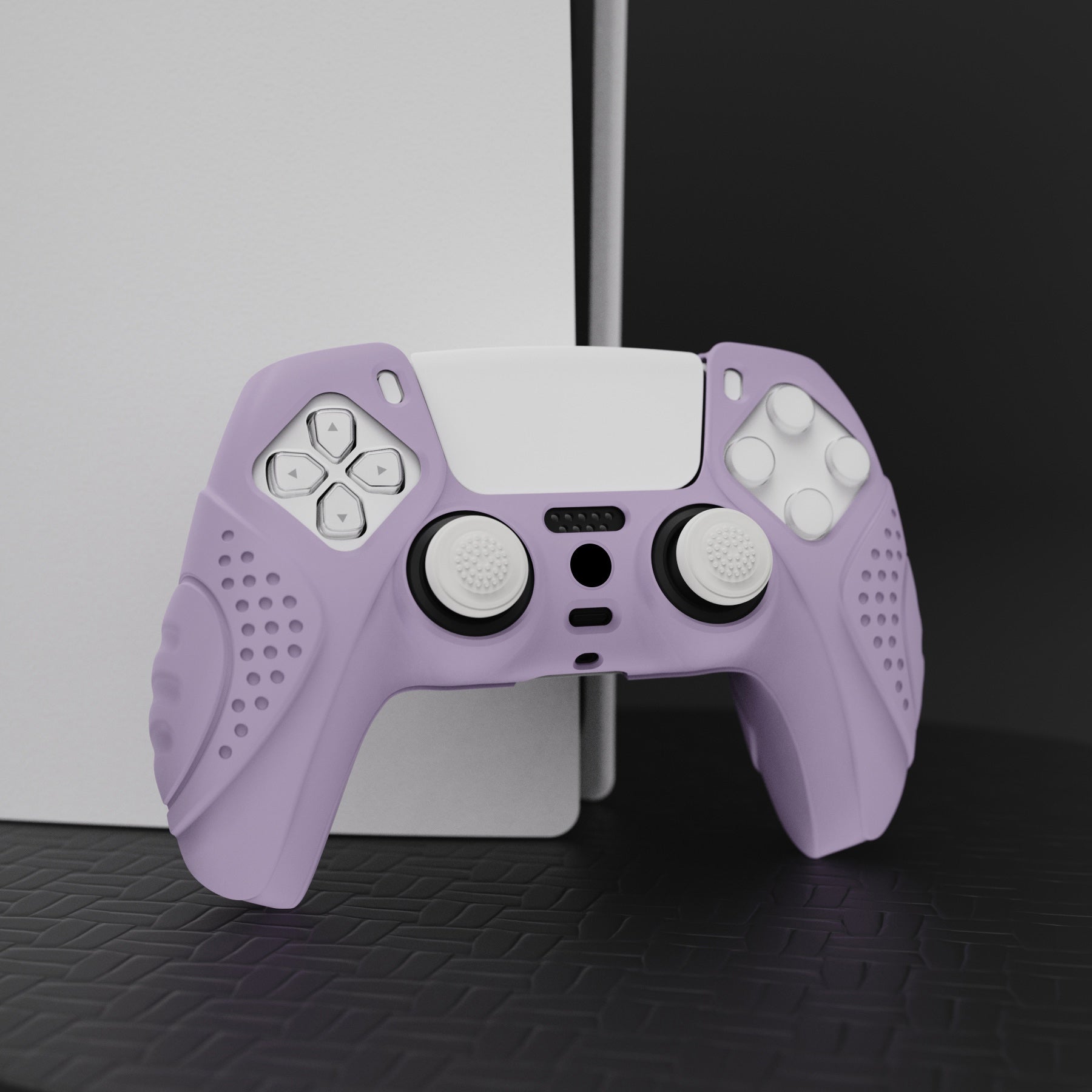 PlayVital Guardian Edition Anti-Slip Silicone Cover Skin with Thumb Grip Caps for PS5 Wireless Controller - Mauve Purple PlayVital