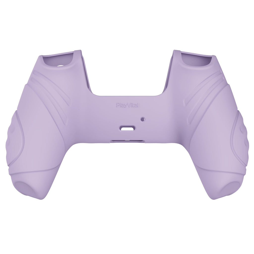 PlayVital Guardian Edition Anti-Slip Silicone Cover Skin with Thumb Grip Caps for PS5 Wireless Controller - Mauve Purple PlayVital