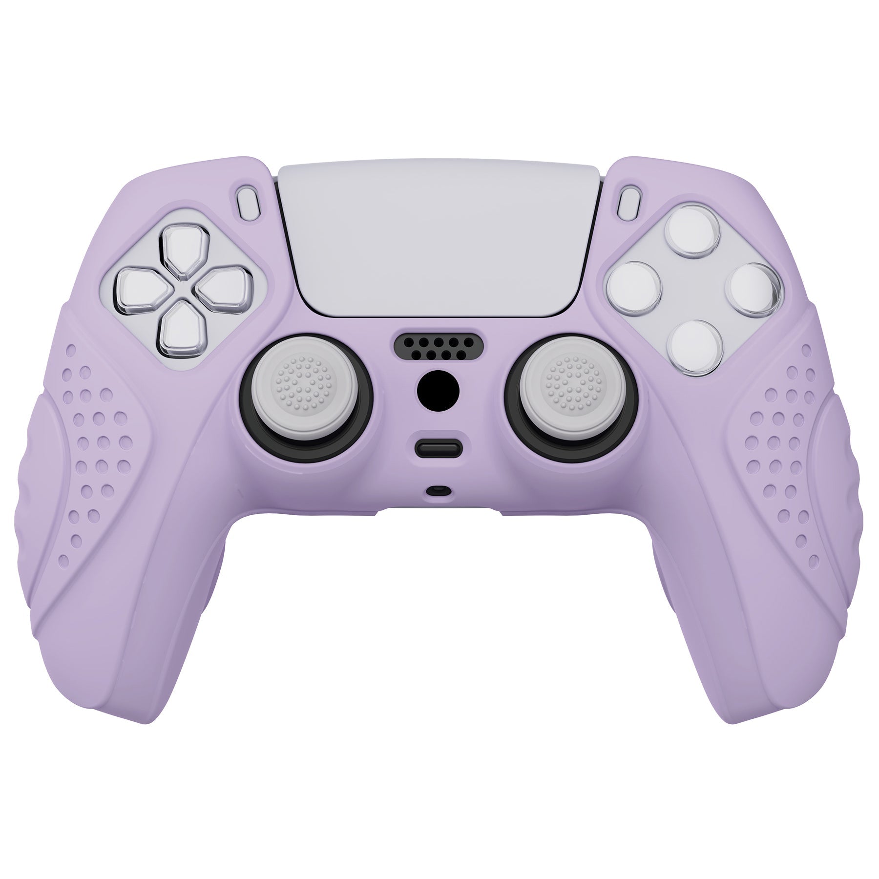 PlayVital Guardian Edition Anti-Slip Silicone Cover Skin with Thumb Grip Caps for PS5 Wireless Controller - Mauve Purple PlayVital