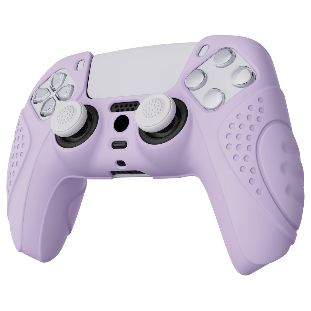 PlayVital Guardian Edition Anti-Slip Silicone Cover Skin with Thumb Grip Caps for PS5 Wireless Controller - Mauve Purple PlayVital
