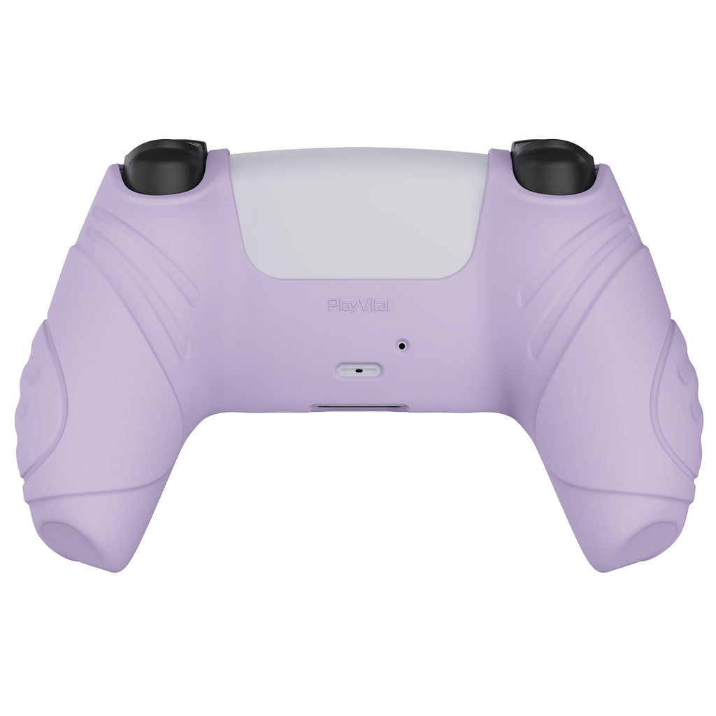 PlayVital Guardian Edition Anti-Slip Silicone Cover Skin with Thumb Grip Caps for PS5 Wireless Controller - Mauve Purple PlayVital