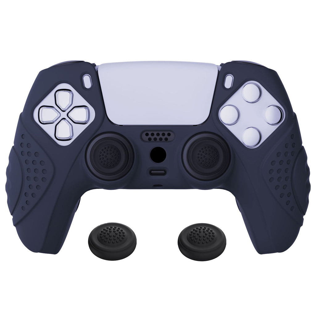 PlayVital Guardian Edition Anti-Slip Silicone Cover Skin with Thumb Grip Caps for PS5 Wireless Controller - Midnight Blue PlayVital