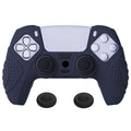 PlayVital Guardian Edition Anti-Slip Silicone Cover Skin with Thumb Grip Caps for PS5 Wireless Controller - Midnight Blue PlayVital