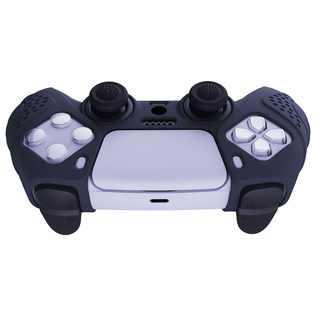 PlayVital Guardian Edition Anti-Slip Silicone Cover Skin with Thumb Grip Caps for PS5 Wireless Controller - Midnight Blue PlayVital