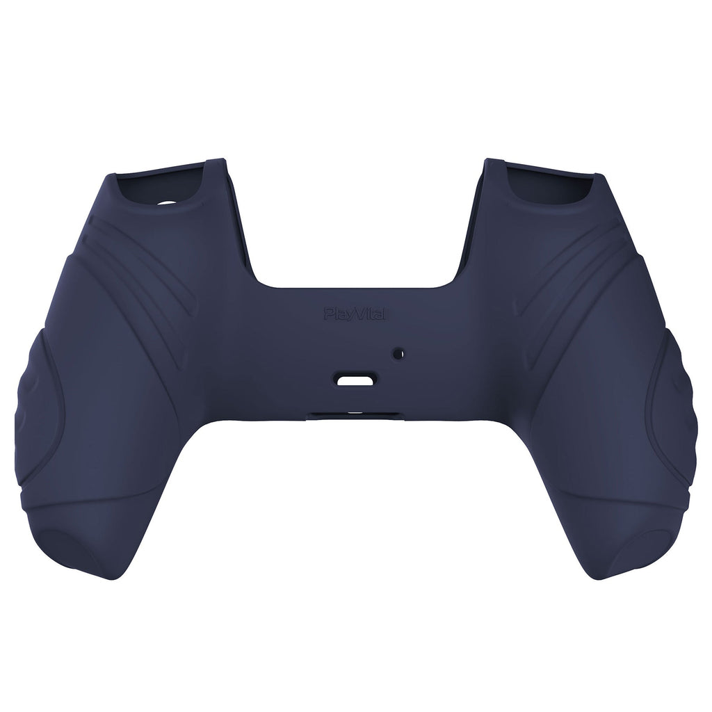 PlayVital Guardian Edition Anti-Slip Silicone Cover Skin with Thumb Grip Caps for PS5 Wireless Controller - Midnight Blue PlayVital