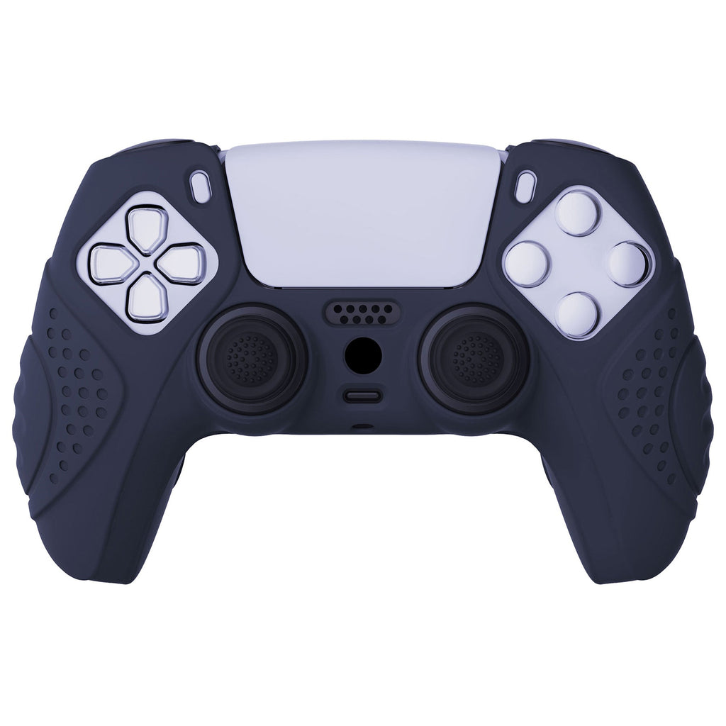 PlayVital Guardian Edition Anti-Slip Silicone Cover Skin with Thumb Grip Caps for PS5 Wireless Controller - Midnight Blue PlayVital