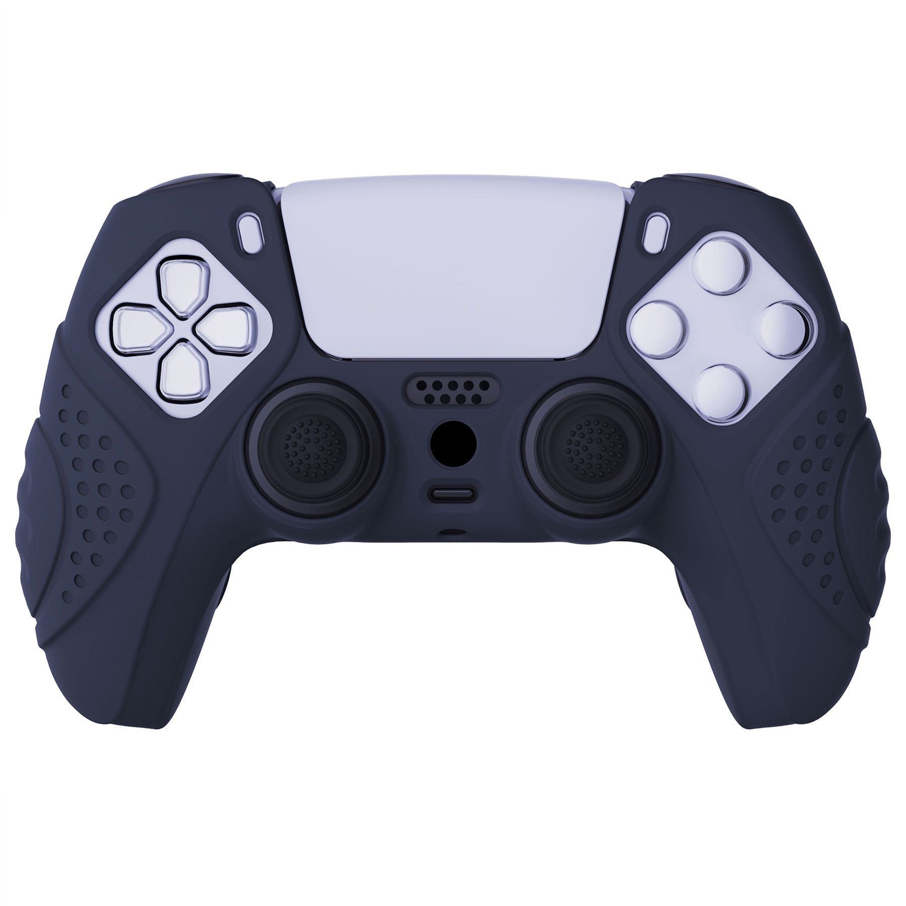 PlayVital Guardian Edition Anti-Slip Silicone Cover Skin with Thumb Grip Caps for PS5 Wireless Controller - Midnight Blue PlayVital