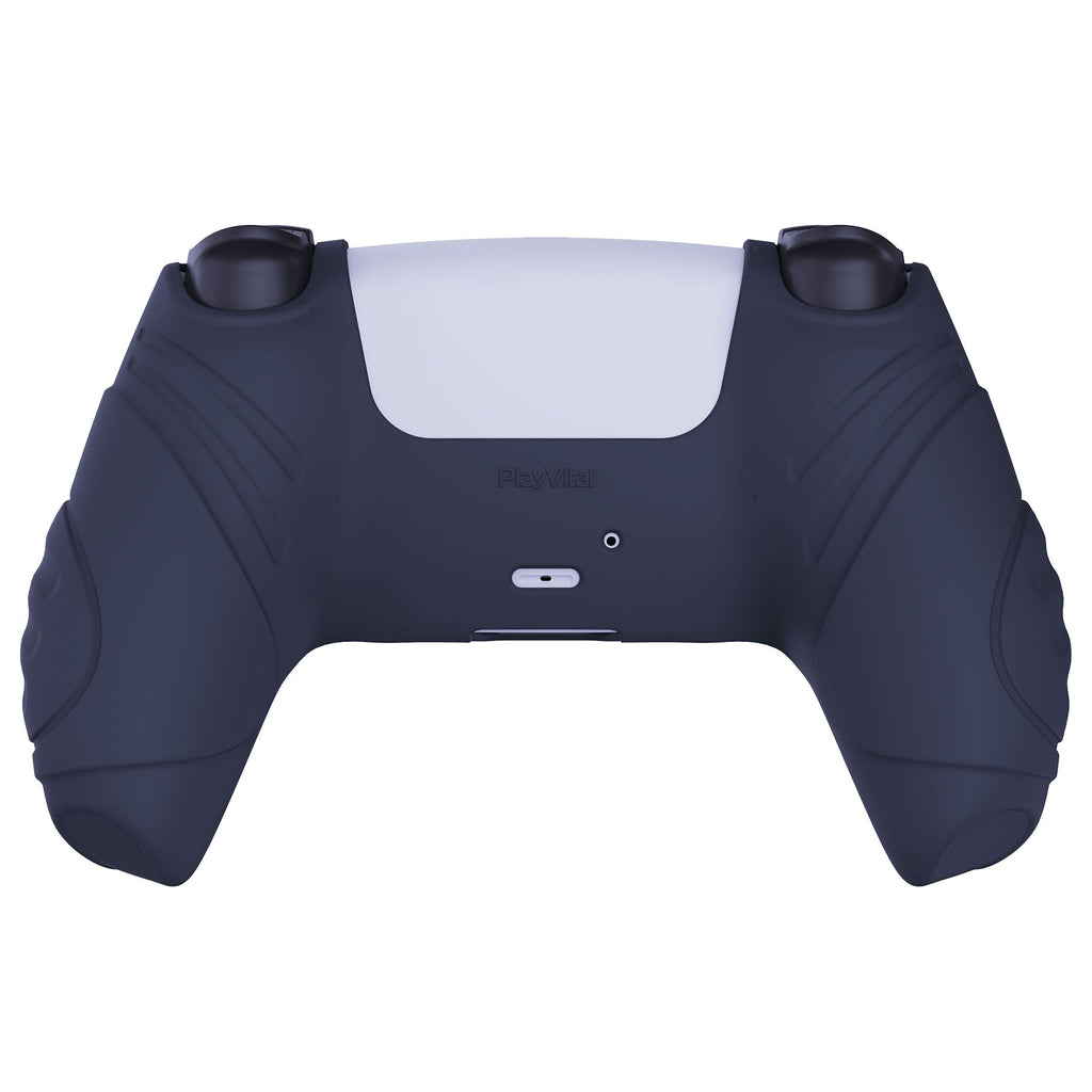 PlayVital Guardian Edition Anti-Slip Silicone Cover Skin with Thumb Grip Caps for PS5 Wireless Controller - Midnight Blue PlayVital