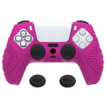 PlayVital Guardian Edition Anti-Slip Silicone Cover Skin with Thumb Grip Caps for PS5 Wireless Controller - Neon Purple PlayVital