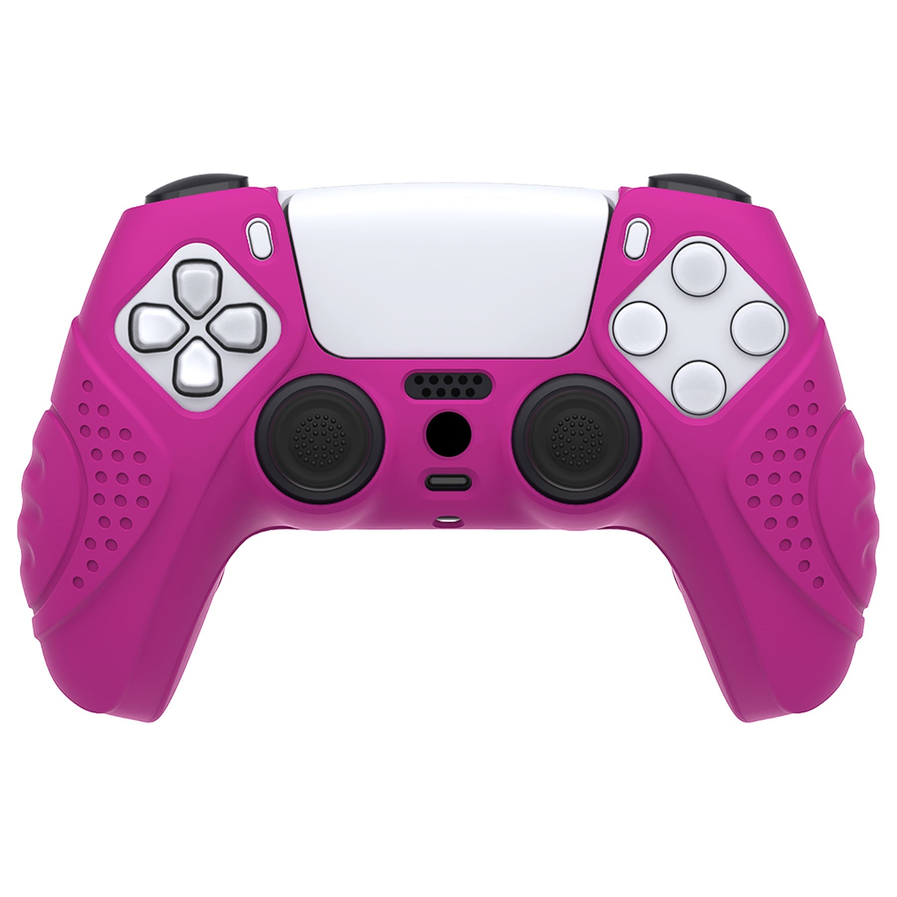 PlayVital Guardian Edition Anti-Slip Silicone Cover Skin with Thumb Grip Caps for PS5 Wireless Controller - Neon Purple PlayVital